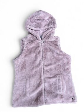 GAIAM Pink Plush Faux Fur Hooded Vest